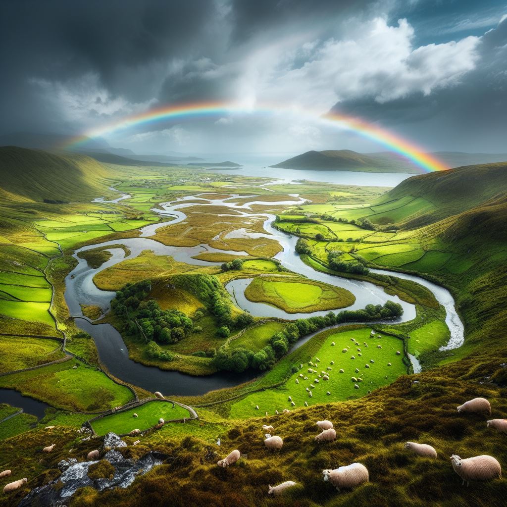 The sound of abundant rain over Ireland